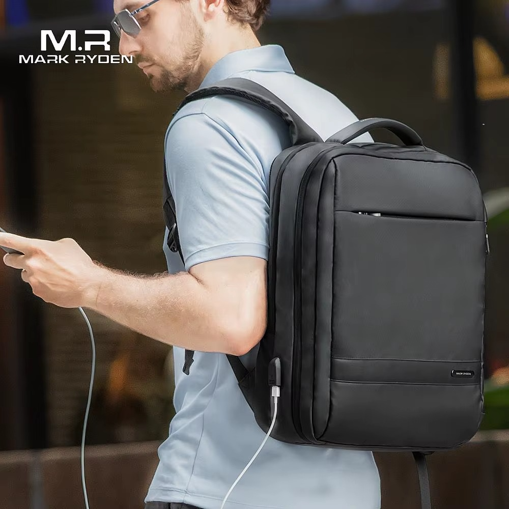 Mark Ryden 9668 حقيبة ظهر لابتوب عصرية مقاومة للماء – مضادة للسرقة، مزودة بمنفذ USB ومتعددة الاستخدامات